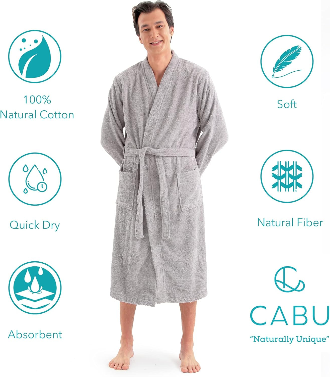 Terry Cloth Robes for Men 100% Natural Turkish Cotton Bathrobe for Men - Luxury Mens Robes in a Great Box