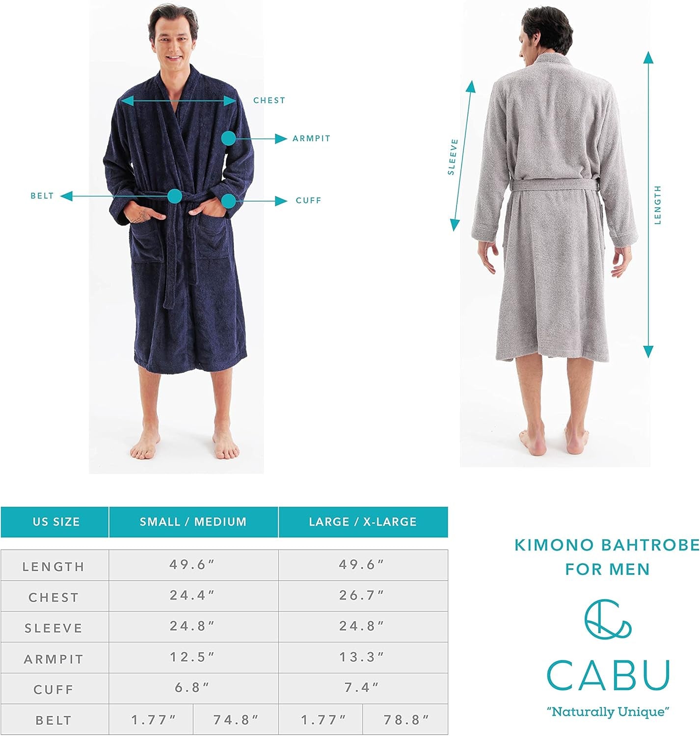 Terry Cloth Robes for Men 100% Natural Turkish Cotton Bathrobe for Men - Luxury Mens Robes in a Great Box